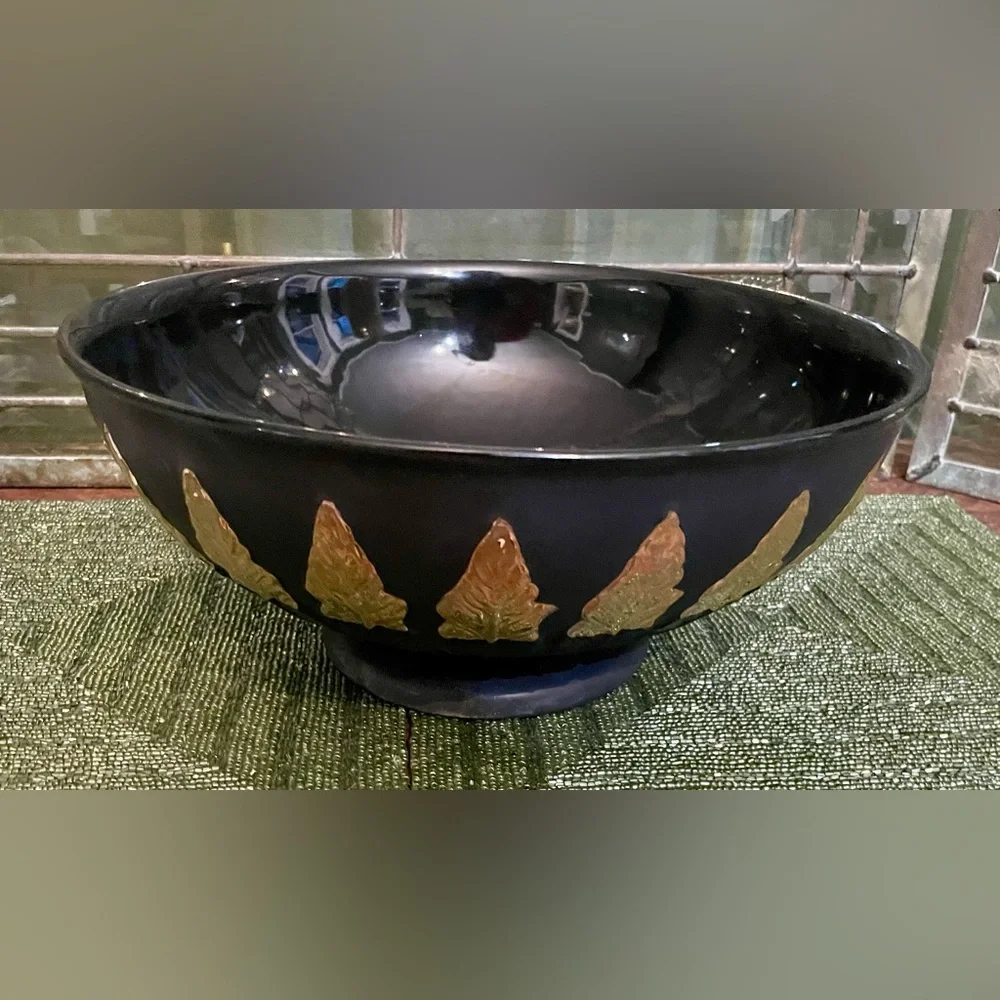 Anthropologie Catherine Martin Midnight Creatures Glazed Stoneware Serving Bowl